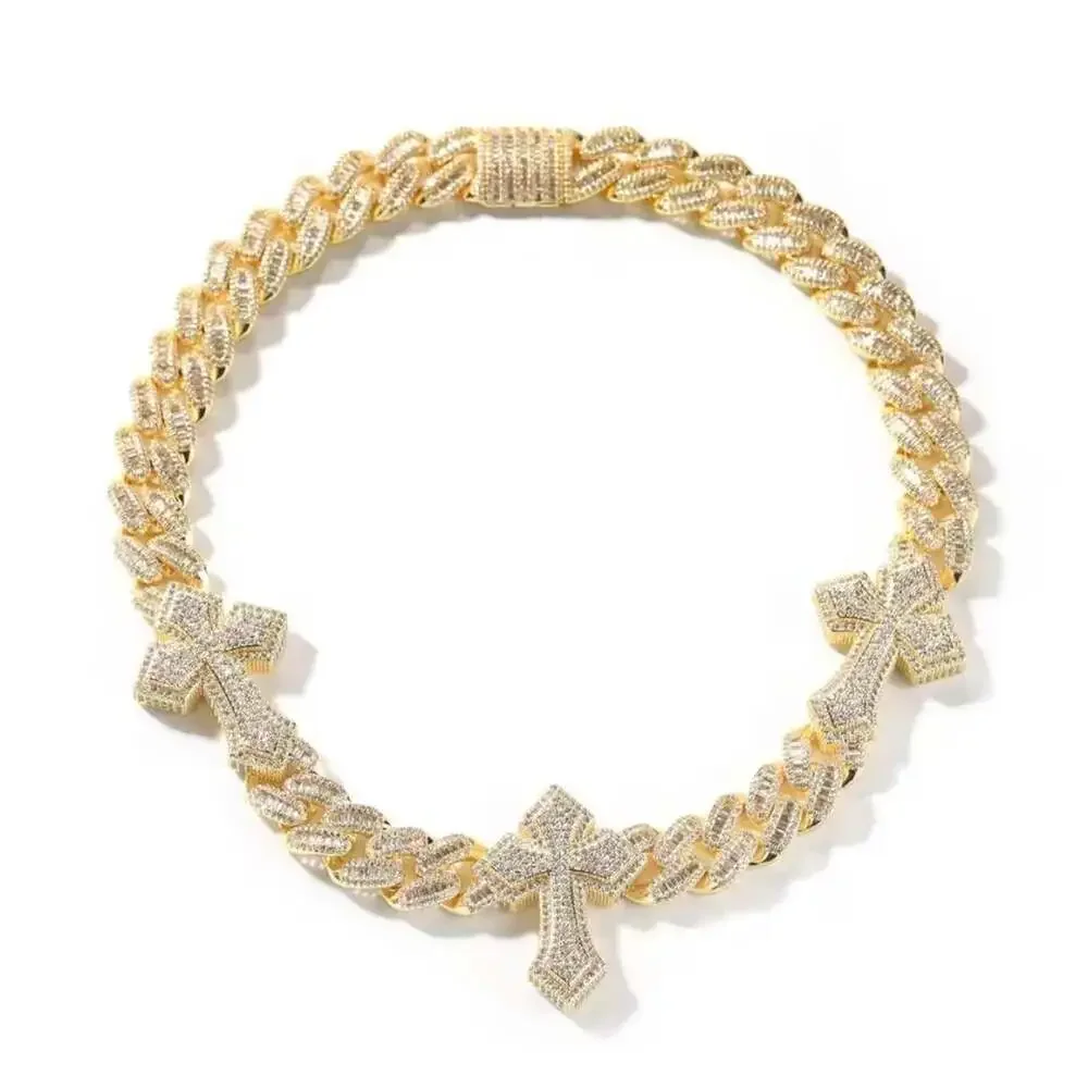 Gold Cross Cuban Link Chain 9 Ea 8